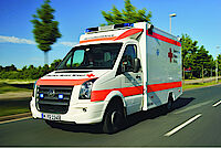 DRK - Rettungswagen in Fahrt 